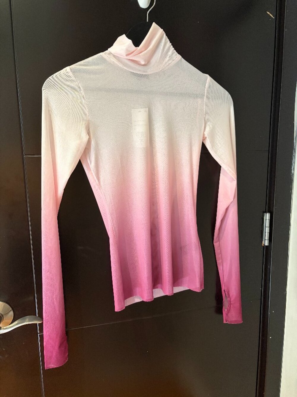Mesh ombre turtleneck top